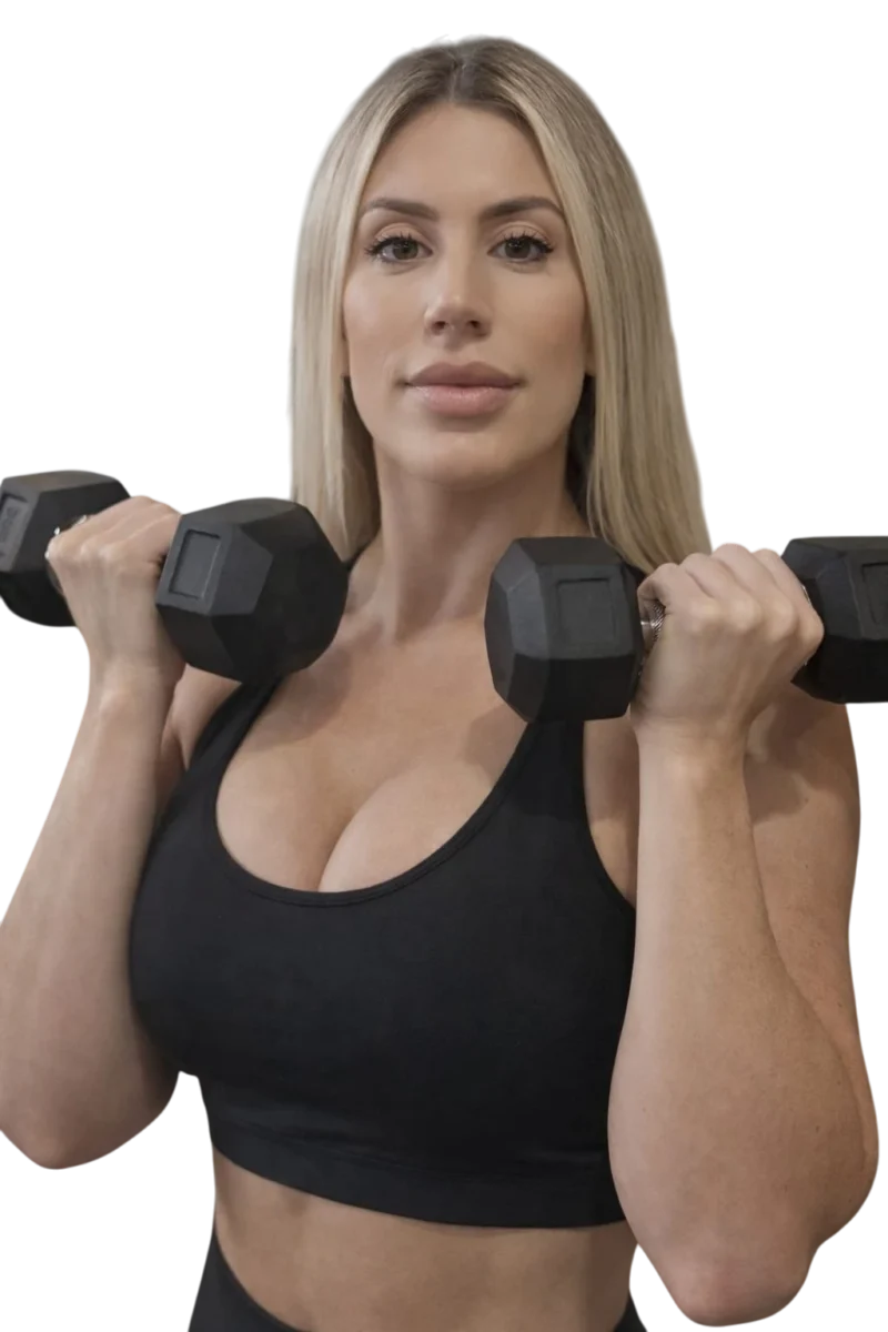 Carla matías con pesas